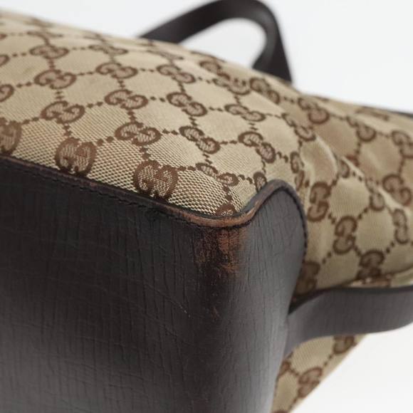 GUCCI GG Canvas Tote Bag Beige Brown Gold 106251 Auth 93839 - Picture 12 of 16